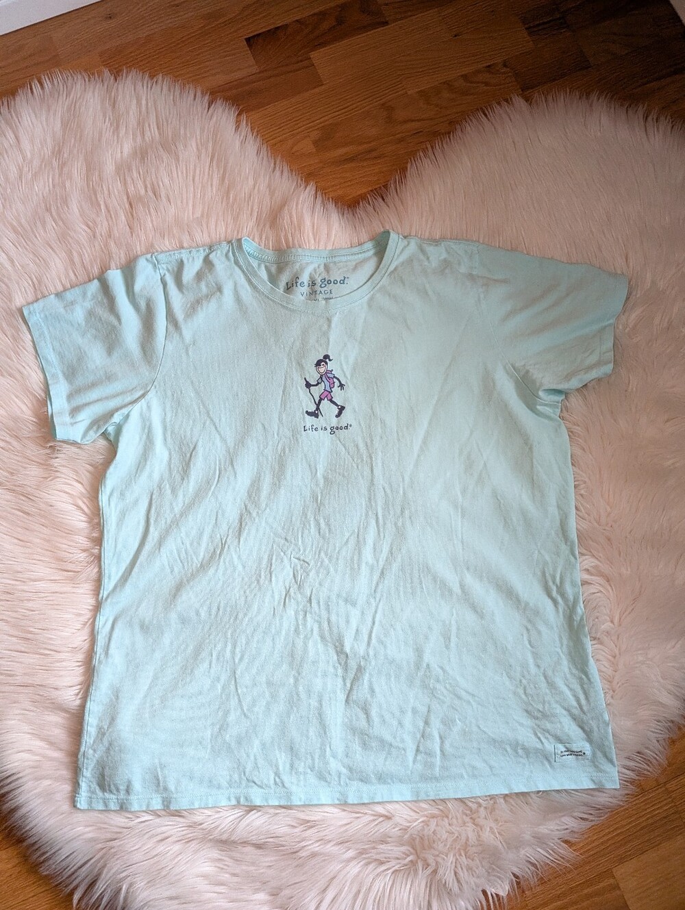Life Is Good Women's Mint Graphic Short Sleeve Tee XXL
